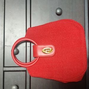Vintage handbag, red, medium